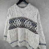 St, Bernard Jumper Mens Large L Knitted Vintage Retro Geometric